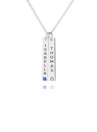 Jjshouse Custom Sterling Silver Name Double Birthstone Necklace Bar Necklace With Birthstone Birthstone Necklace Bar Necklace Mother Birthday Gifts