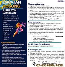 Thursday, 25 april 20190 comments. Jawatan Kosong Di Universiti Tun Hussein Onn Malaysia Uthm 05 Februari 2020 Jawatan Kosong Kerajaan Swasta Terkini Malaysia 2021 2022