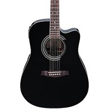 Fender Black Acoustic Electric Guitar Ibanez V70ce Acoustic Electric Guitar Semi Acoustic Guitar Guitar Electric Guitar For Sale