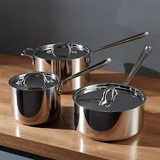 All Clad D3 Stainless Steel 3 Qt Saucepan With Lid Reviews Crate And Barrel In 2020 All Clad Crate And Barrel Stainless