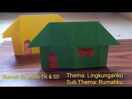 Origami Rumah 3d 3 Dimensi Untuk Tk Dan Sd Sederhana Dan Mudah Youtube