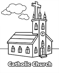 Church coloring pages to color, print and download for free along with bunch of favorite church simply do online coloring for church coloring pages directly from your gadget, support for ipad. Coloring Page With Catholic Church