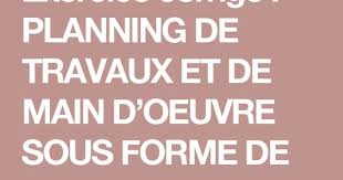 Exercice Corrige Planning De Travaux Et De Main D Oeuvre Sous Forme De Diagramme De Gantt Cours Genie Civil Planning De Travail Diagramme De Gantt Exercice