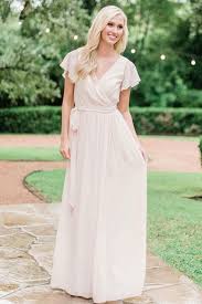 Harper Chiffon Wrap Dress In 2020 Blush Pink Bridesmaid Dresses Blush Bridesmaid Dresses Short Wrap Wedding Dress