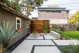 Native Edge Landscape Austin Tx Rustic Crestview Backyard Escape Courtyard Gardens Design Backyard Backyard Patio
