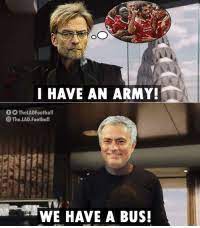 Ole gunnar solskjaer's side are currently second in the premier league and a liverpool win on sunday would have handed manchester city the title for the. I Have An Army Ftheladfootball Theladfootball We Have A Bus Manchester United Vs Liverpool Football Meme On Me Me