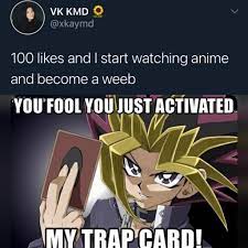 A full on white glare on the nerdy guys glasses when their adversary sets off a trap or otherwise sets his plan in motion is a common trope in anime. R Goodanimemes Y All Are My Trap Card Goodanimemes