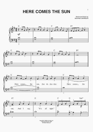Here Comes The Sun Easy Piano Sheet Music Piano Sheet Music Free Clarinet Sheet Music