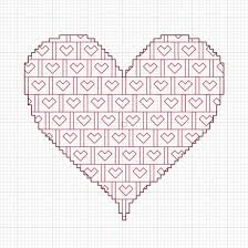 Free Blackwork Valentines Heart Pattern Feltmagnet