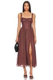 Bardot x REVOLVE Esra Midi Dress in Chocolate Brown | REVOLVE