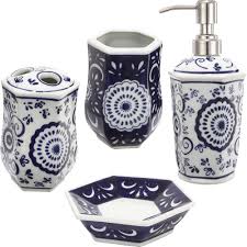 Blue donuts bathroom accessories set complete, toilet brush and holder, trash can, toothbrush holder, black, 6 pieces 4.2 out of 5 stars 1,242 $15.95 $ 15. Blue Willow Bathroom Accessories My Design42