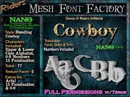 Our users that have visited bleeding cowboys have rated it with a rating of 4.6 out of 5, with 229 votes. Second Life Marketplace Riders Mesh Font Set Bleeding Cowboy Nano Nano Only Multiple Faces Tiny Mesh Fonts Ideal For Jewelry