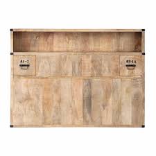 Solid Mango Wood Headboard With Storage W 140cm Wood Headboard Homemade Beds Day Bed Frame