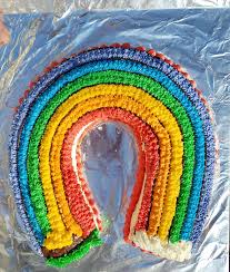 Rainbow Cake From Wilton Horseshoe Pan Rainbow Cake Rainbow Birthday Cake Rainbow Cake Recipe