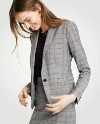 Ann Taylor Ann Taylor Glen Plaid One Button Perfect Blazer Affiliate Women Fashion Clothing Style Womens Suits Business Suits For Women Blazer