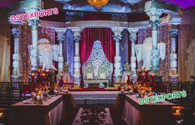 So, the wedding stage has to fulfill many tasks at one point of time. Asian Wedding Stages Traditional Manavarai Temple Wedding Stage Exporter From Patiala
