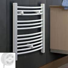 Wall mounting/leaning wooden towel ladder in white/grey tall wooden towel ladder height 170 cm x width 49 cm Curved Ladder White Standard Electric Towel Rail 800x400 Www Geyser Co Uk