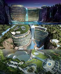 Songjiang Intercontinental Hotel Built Into The Side Of A Former Rock Quarry Just A Short D Futuristic Architecture Amazing Architecture Concept Architecture