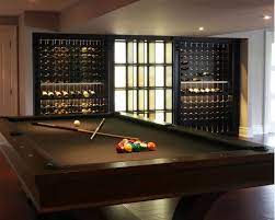 Awesome Basement Design Idea That Fuses A Game Room With A Wine Cellar Wine Cellar Design Basement Design Basement Design Ideas