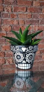 Black And White Pots Diy Painted Planter Painted Plant Pots Painted Flower Pots Painted Pots Diy