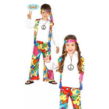 Vedi i prezzi e le recensioni dei clienti. Costume Carnevale Rainbow Hippie 5 6 Anni Vestito Completo Di Bandana Camicia Con Gilet Pantaloni Anni 60 70 No Accessor Parole E Pensieri
