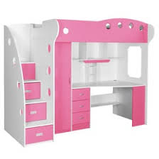 Pull out the desk when it is in use or push it easily underneath your low loft when unused so the floor space can be used for hanging out. Nika Loft Bed With Desk And Storage Twin Cream Pink Beds Bedroom Jysk Ca