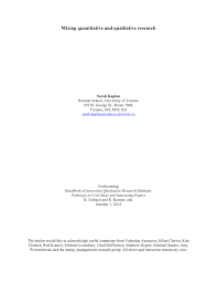 Writing a research paper title may seem a simple task, but it requires some serious thought. Pdf Mixing Quantitative And Qualitative Research