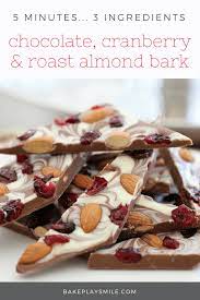 3 Ingredient Cranberry Chocolate Almond Bark Recipe Almond Bark Almond Bark Recipes Chocolate Almond Bark