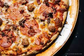 The Ultimate Meat Lovers Pizza I Am A Food Blog Recipe Meat Lovers Pizza Meat Lovers Food
