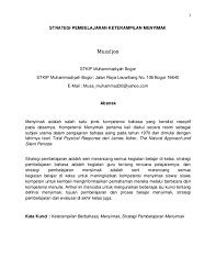 Dipandang dari segi bahasa, menyimak dan berbicara dikategorikan sebagai keterampilan kegiatan berbicara selalu diikuti kegiatan menyimak atau kegiatan. Pdf Strategi Pembelajaran Menyimak Mutakhir Pdf Musaljon M Pd Academia Edu
