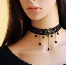 Gothic Victorian Black Lace Choker Necklace Beaded Steampunk Cosplay Ln003 Black Lace Choker Necklace Lace Choker Necklace Lace Necklace