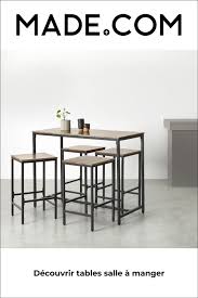lomond table haute 4 personnes bois de manguier et metal noir bar table wood bar table table