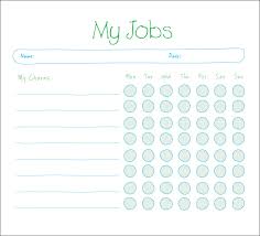 7 Kids Chore Chart Templates Free Word Excel Pdf