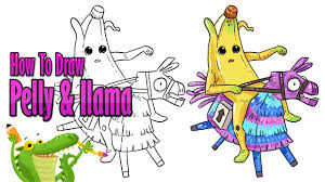 Grab your paper ink pens or pencils and lets get startedi have a large selection of educational online classes. How To Draw Peely And Ilama Fortnite Season 8 Myhobbyclass Com