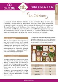 Fiche Pratique N 12 Le Calcium