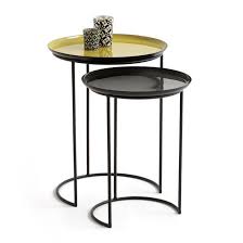 Tivara Set Of 2 Round Nesting Side Tables In Steel Coffee Table Tall Coffee Table Side Table