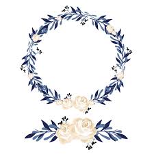 Wreath Floral Blue Flowers Bouquets Leaves Png And Vector With Transparent Background For Free Download Ornaments Design Wreath Watercolor Floral