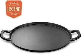 Amazon Com Legend Cast Iron Pizza Pan 14 Steel Pizza Cooker With Easy Grip Handles Deep Stone For Oven Or G Cast Iron Pizza Pan Cast Iron Pizza Pan Pizza