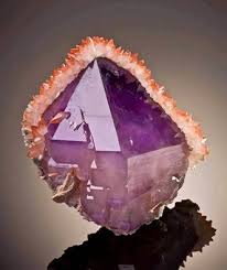 Amethyst Crystal With Overgrowth Of Dogtooth Calcite From Fengjiashan Mine Daye Co Hubei Province China Crystals Minerals And Gemstones Rocks And Minerals