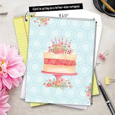 After my birthday back in september, i had a fresh stack of birthday cards (with envelopes) from family members ready to be stored away. Amazon Com Painted Watercolor Birthday Card With Envelope 8 5 X 11 Inch Watercolor Cake Happy Bday Greeting Card Beautiful Pink Multilayered Birthday Cake Congrats Card J2984bbdg Office Products