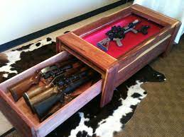 This coffee table has to be one of the coolest hidden gun cabinets we have seen. Gun Concealment Display Coffee Table Stashvault Secret Stash Compartments