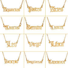 Cancer zodiac signs wear neutral or soft tones. Gold Color Zodiac Sign Old Letter Necklace Virgo Cancer Gemini Scorpio Symbol Horoscope Necklace For Women Men Valentine S Day Choker Necklaces Aliexpress