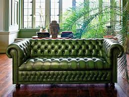 Chesterfield Sofa Hamilton Fleming Howland Leather 3 Seater Green