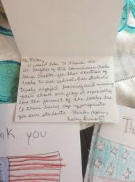 You may also want to read the thank you for the money note examples for more inspiration if the donation was a personal monetary gift. Commissioner Charles Gause No 433 Chapter Of Us Daughters Of 1812 Thank You Notes From The Bolivia Elementary School For The Donation Of Two Books On The Star Spangled Banner