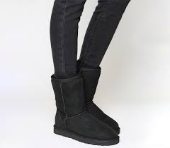 Pair with dark denim and velvet, or leggings and cashmere. Ugg Classic Short Boots Black Ankle Boots