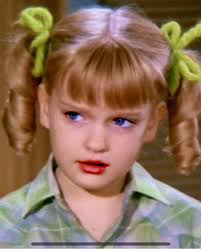 School Picture Day. Biddy requested “Cindy Brady hair.” I'm not sure she  realizes that show is from another era. I recently let her watch it because  it seems more wholesome than today's