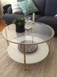 Vasagle round coffee table, glass table with golden steel frame, living room table, sofa table, robust tempered glass, stable, decorative, gold. Ikea Oak Coffee Table Best Master Furniture Check More At Http Www Killernotebooks Com 2 Round Glass Coffee Table Coffee Table Ikea Hack Ikea Coffee Table