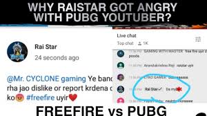Game esports free fire jadi game yang laris dipasaran mencapai 80 juta pemain per harinya. Raistar Got Angry On Pubg Youtuber Freefire Vs Pubg Controversy Tamil Full Details Explained Youtube