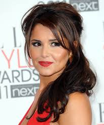 Her famous brown hair is still long and was worn loose down. Cheryl Cole Long Straight Dark Mocha Brunette Half Up Hairstyle With Side Swept Bangs