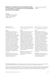 A partir de 2018, world ocr tenía como miembros federaciones nacionales de 75 países y cinco confederaciones continentales (áfrica, américa, asia, europa y oceanía). Pdf Repensar Y Transformar Las Universidades Desde Su Articulacion Y Compromiso Con Las Sociedades De Las Que Forman Parte